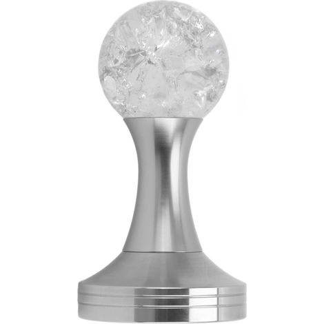 Boule à café plate en cristal, base en acier inoxydable, marteau à poudre pour accessoires de café, argent, 58 mm (1/5)