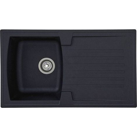 Einbauspüle RESPEKTA Mineralite Spülbecken 86 x 50 schwarz (1/5)