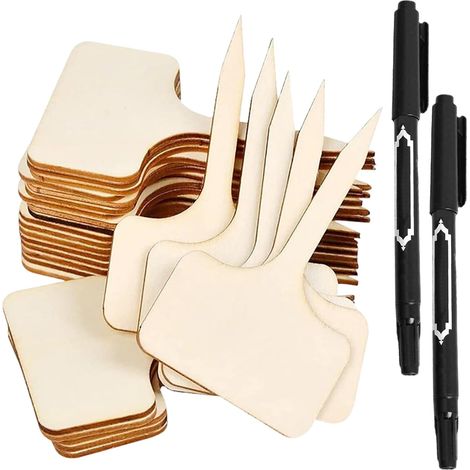 50 Pièces Etiquettes Semis Réutilisable avec Marqueur 6 x 10 cm  Type t Etiquettes Jardin pour Semis, Herbes (1/5)