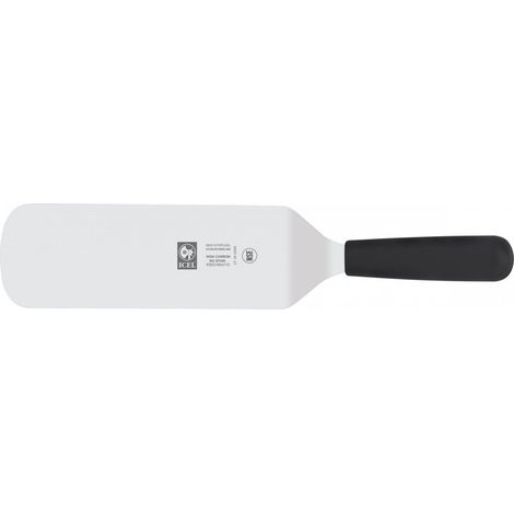 Icel spatola hamburger a ginocchio professionale acciaio inox nero 20 cm