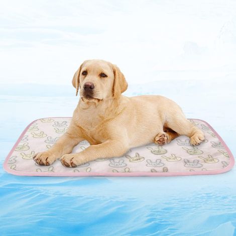 Tapis Rafraichissant Chien Chats Tapis Refroidissant Soie de Glace Coussin de Dissipation Thermique pour Animaux Non Toxique Portable Lavable Confortable, Rose,100x70cm