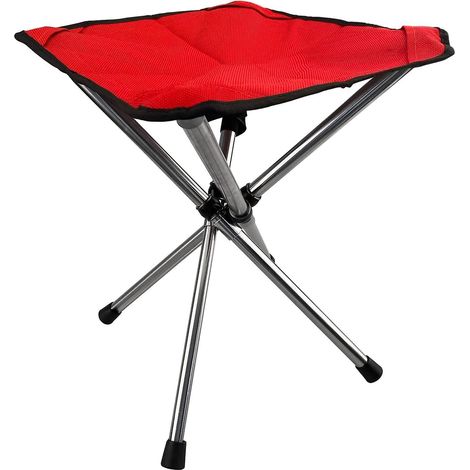 (rouge - L)tabouret Pliant Camping Sige De Pche Trpied Pliable Petit Tabouret Tlescopique Portable Lger Pour Randonne Voyage Plage Bbq (1/5)