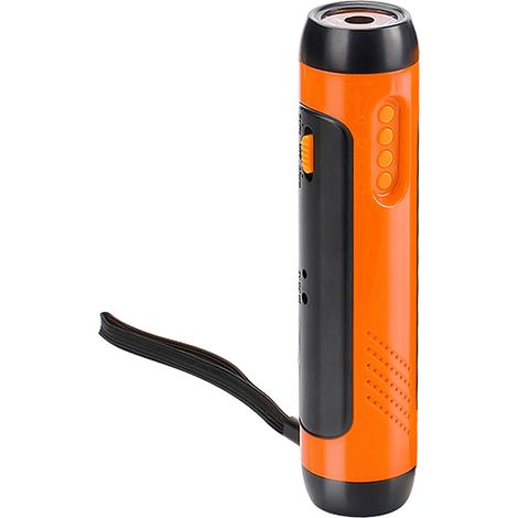 Lampe torche portable à manivelle avec alarme, radio FM et générateur LED 1800 mAh pour la maison, le camping et la randonnée. (1/5)