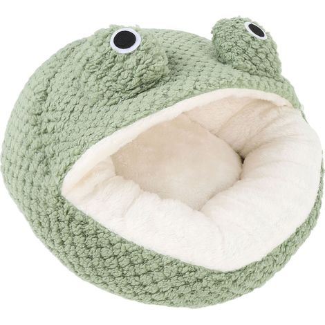 Canapé-lit pour animaux de compagnie en forme de grenouille mignon chaud doux confortable relaxant repos lavable canapé pour chat pour toutes les saisons S 40 X 40 cm (1/5)