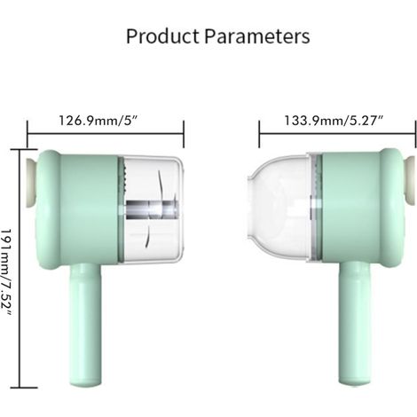 Hachoir à ail électrique portatif 2 en 1, coupe-légumes, robot culinaire portable pour ail, poivre, piment, oignon, céleri, gingembre et viande (1/5)