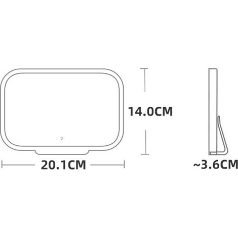 Rétroviseur de pare-soleil voiture à clipser avec éclairage LED 3 modes miroir de maquillage coiffeuse bureau maison intérieur auto blanc (1/5)