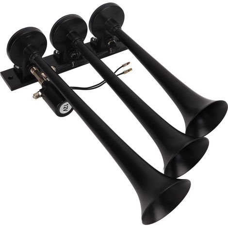 Klaxon pneumatique 3 trous 135 dB, 12 V CC, son puissant, pour camions, fourgonnettes, bateaux et yachts (1/5)