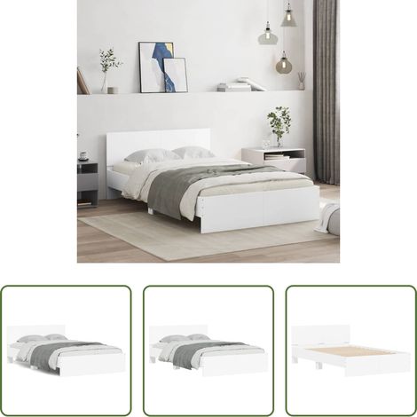 vidaXL Estructura de cama con cabecero blanca 120x200 cm (1/5)