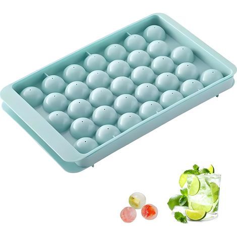 Bac à Glaçon avec Couvercle, Moule à Glaçons 33 Blocs, Glaçons Whisky Démoulage Facile pour Cocktails, Nourriture Bébés, Bière, Glaçons aux Fruits, (1/4)