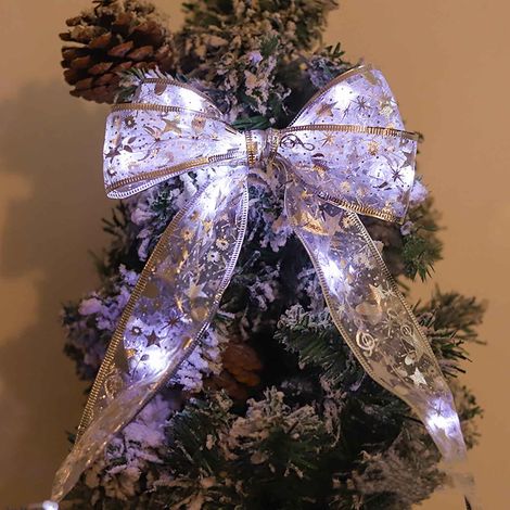 Ruban Lumineux Led - Décoration De Noël Pour Arbre - Guirlande À Ruban Avec Nœud En Dentelle - 10 M - 1 Pièce (1/2)