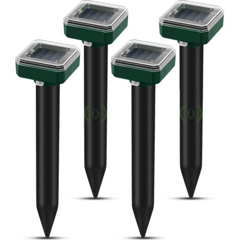 Lot 4 Répulsifs Solaires Anti Taupes Répulsif Ultrasons Anti Taupes Répulsif Taupes Efficace Taupes Campagnols Serpents Autres (1/4)
