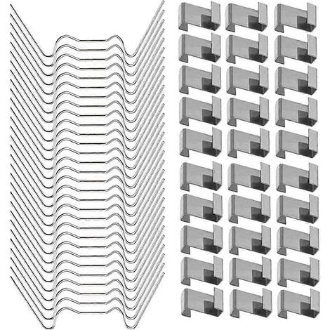 100 clips de fixation pour vitres de serre en acier inoxydable, clips en forme de Z pour vitrage, clips en fil de fer. (1/5)