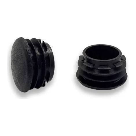 Ajile - Bouchon embout rond plat de finition NOIR pour tube de diam. 20 mm