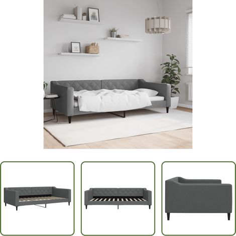 Sofa - Tagesbett Dunkelgrau 100x200 cm Stoff (1/5)