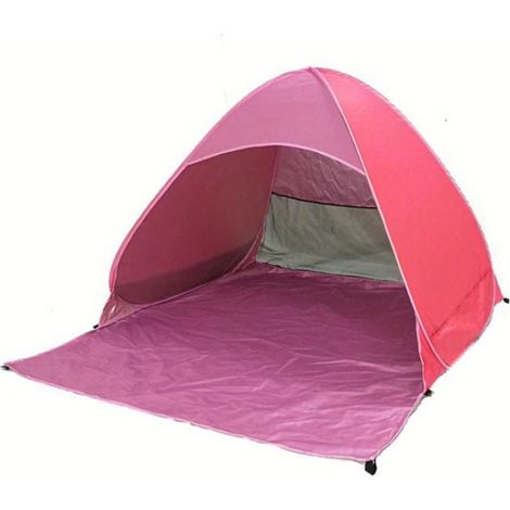 Tente de plage pop-up, tente parasol de plage, Protection UV UPF 50+, Parasol portable, légère et facile à installer, couleur rose (1/4)
