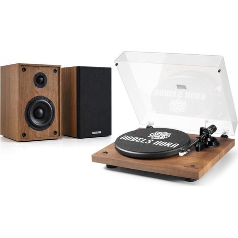 Pack Platine Vinyle Bluetooth et Enceintes Bluetooth, Platine Hi-FI avec Enceintes Bibliothèque 60 W (1/5)