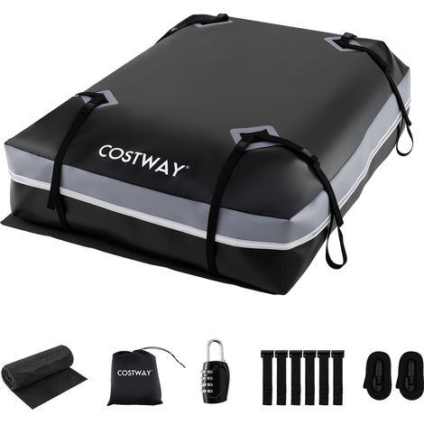 COSTWAY Car Rooftop Cargo Carrier 21 Cubic Feet/ 595 Liters Waterproof Roof Bag
