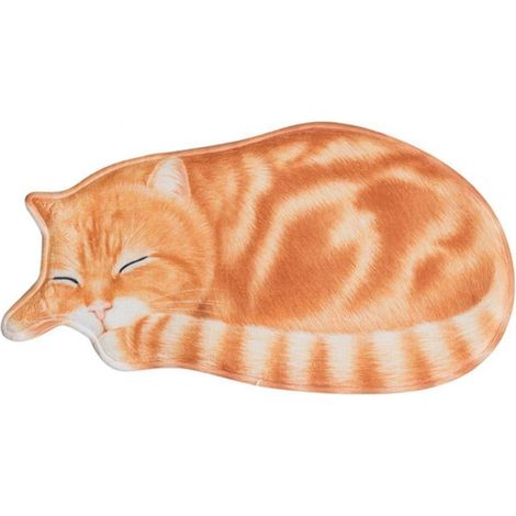 Tapis De Sol Chat Dormant - Antidérapant - En Polyester - Pour Chambre Salle De Bain Cuisine - 40 x 76 cm (1/5)