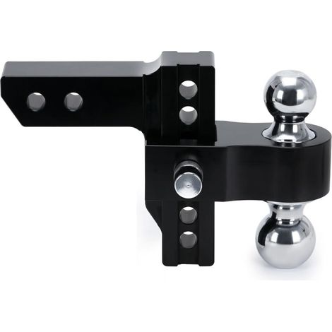 Attelage De Remorque Réglable 2" Récepteur 6" Attelage De Chute/montée 12500 LBS Support À Boule GTW 2" 2-5/16" Double Boule De Remorquage Double Verrouillage