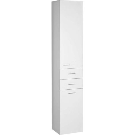 Aqualine Zoja - Armario colgante con cesta 35x184x29 cm, izquierda, blanco 51230