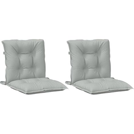 vidaXL Lowback Chair Cushions 2 pcs Melange Light Grey 100x50x7 cm Fabric