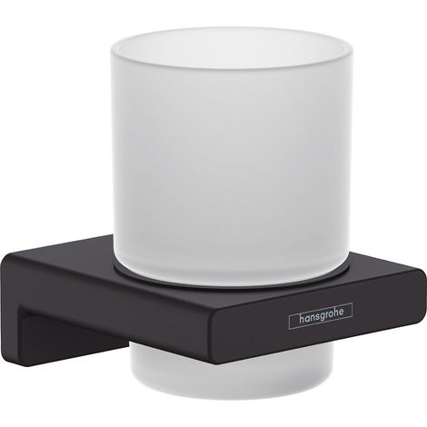 Hansgrohe AddStoris Bathroom Toothbrush Holder Tumbler Matt Black Wall Mounted