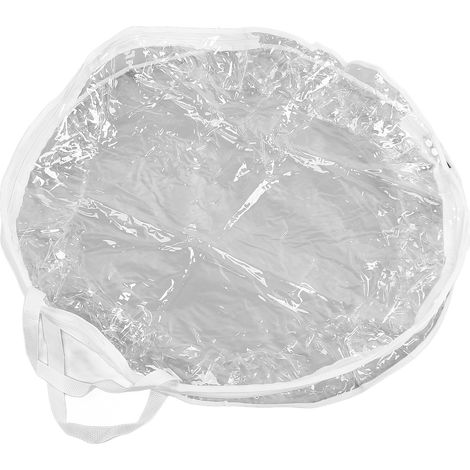 Boîte de rangement transparente PVC pour décorations de couronne 60x20 cm, double fermeture éclair et poignée renforcée (1/5)