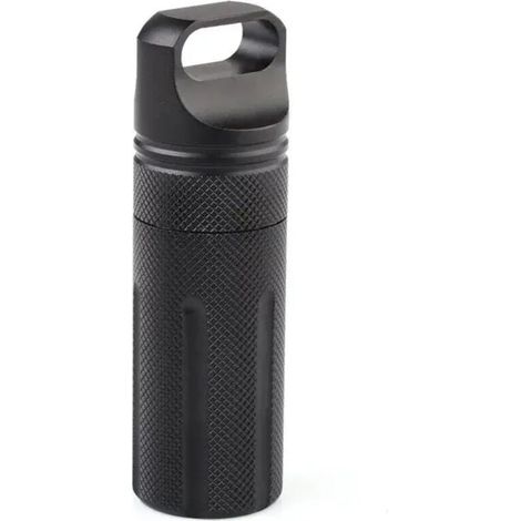 Kits de premiers secours d'urgence étanches en plein air bouteille de pilule de survie de sécurité en aluminium Camping EDC boîte de réservoir pour cigarettes noir (1/5)