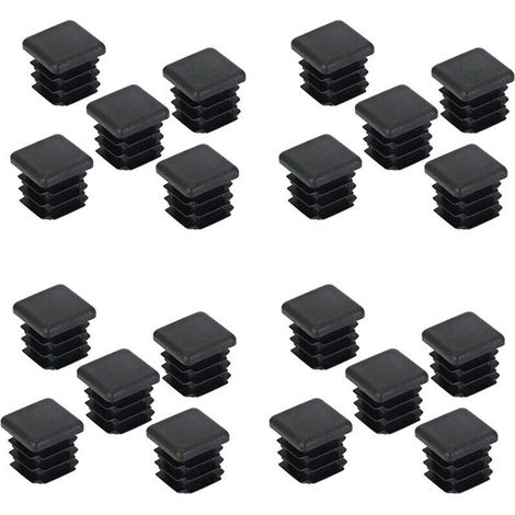 RHG 20 pcs Bouchon pour Pied de Chaisse,Bouchon pour Tuyau Carré, Capuchon pour Poteau Carré en Plastique pour Pieds -