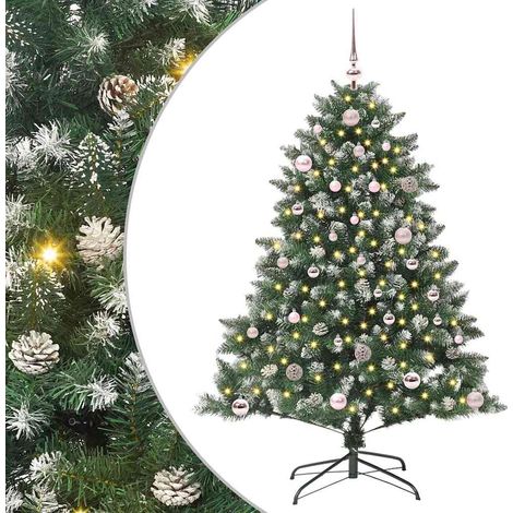 Künstlicher Weihnachtsbaum mit 150 LEDs mit Ständer Grün 150 cm