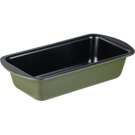 Molde rectangular de acero al carbono, para horno, experto, verde oliva, 25.5 x 13,3 x 5,7 cm