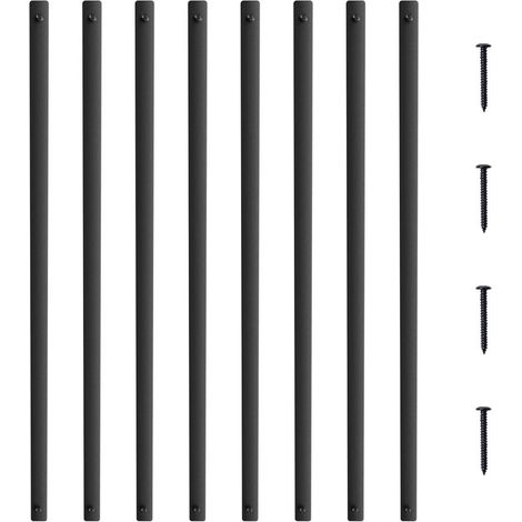 Lot de 51 balustres d'escalier en aluminium 750 mm, barreaux de rampe plats avec vis, finition noir mat (1/5)