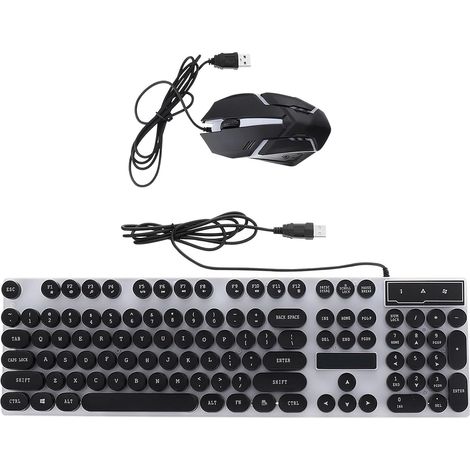 Clavier et Souris USB Filaire Noir Clavier Suspendu 104 Touches et Drainage Multiple pour Accessoires Informatiques (1/5)