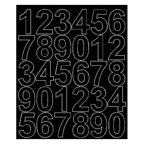 Números adhesivos de 4,5 cm, color negro mate.