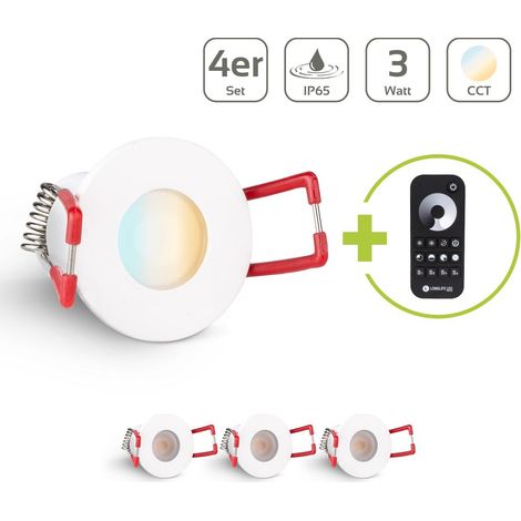 Einbaustrahler Mini Livorno 3W CCT 2700K-6500K IP65 - Farbe: weiß - Anzahl: 4x (1/5)