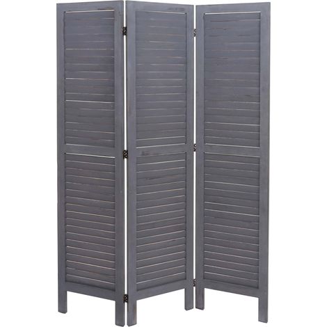 Paravent HWC-G30, cloison de séparation, séparation de pièces, aspect miteux 170x120cm - gris (1/5)