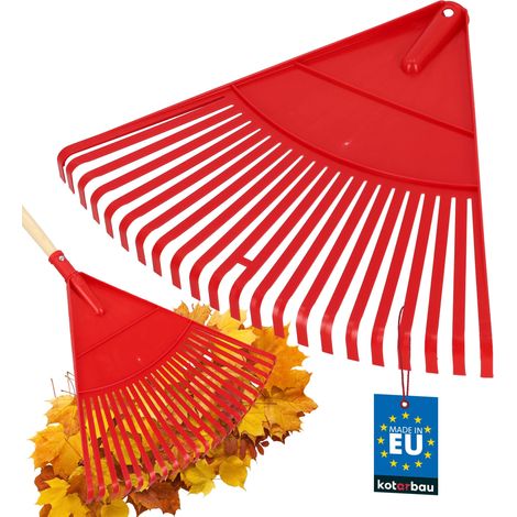 KOTARBAU® Rateau À Feuilles - Plastique - 48 cm - Rouge - Sans Manche - Extra-Click - Rateau Jardin - Ramasse Feuilles - Léger - Ergonomique (1/5)