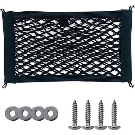 Filet de rangement pour moto et trottinette électrique, organisateur en maille, installation rapide, filet de rangement élastique, grande taille, accès facile, maille fine, 40x20 cm. (1/5)