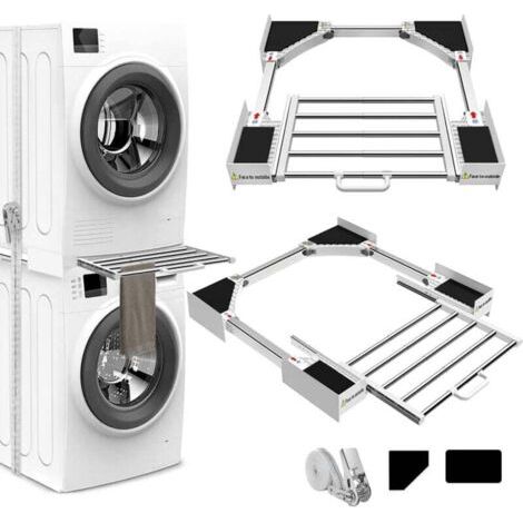 Kit de séchage empilable (53-68 cm), adapté aux machines à laver, taille ajustable. (1/4)