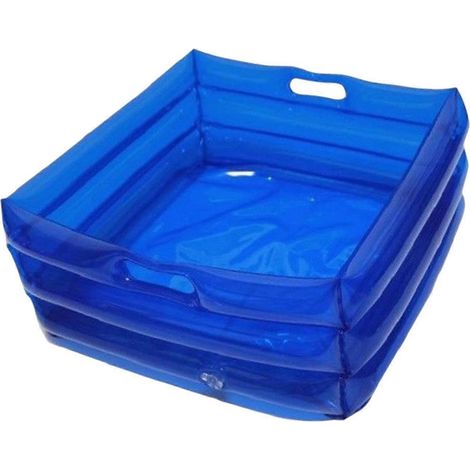 Bassin gonflable pour pieds de piscine, robuste et durable, adapté aux échelles d'entrée de piscine et aux équipements de spa, bleu. (1/3)