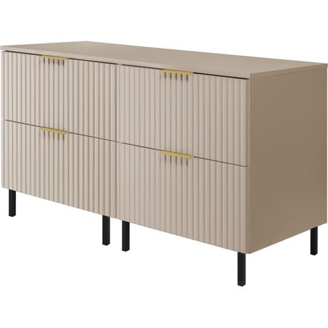 Mobile lavabo, Cashmere, 120 (2 x 60) x 77 x 46 cm, maniglia oro, gambe nere + Piano (1/5)