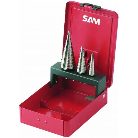 Coffret de forets SAM Acier rapide 4mm à 30mm, 3 pièces ( Prix pour 1 )