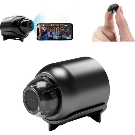 Mini-WLAN-Kamera mit 1080P HD-Nachtsicht, Bewegungserkennung, Fernüberwachung, 160°-Weitwinkel, Mikrofon, Babyphone für Zuhause, Büro, Geschäft, Lager (8 GB TF-Karte enthalten) (1/5)