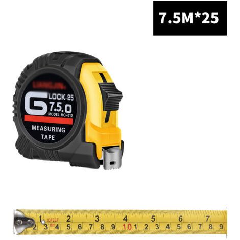 Mètre déroulant,Mètre ruban en acier,Mètre ruban 7.5m×25mm,pour la construction, les travaux lourds, la menuiserie, le bricolage