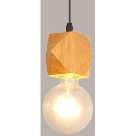 E27 Kreative industrielle Pendelleuchte aus Holz, moderne Deckenleuchte, zeitgenössische Beleuchtungskörper (Typ D) (1/5)