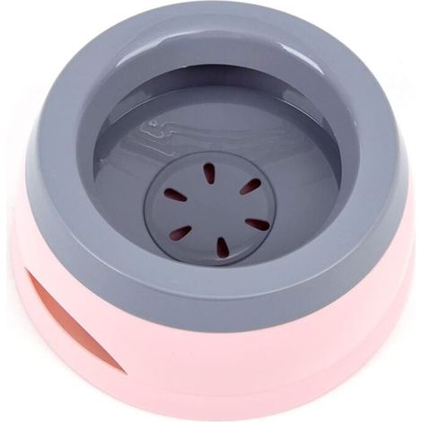 Gamelle Flottante Anti-débordement et Anti-étouffement pour Animal Domestique, Chien, Chat, Chiot (Rose) (1/4)