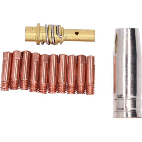 Lot de 12 accessoires contact pour poste à souder MIG 0,8x25 mm M6 cuivre laiton (1/5)