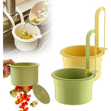 [JAMAIS UTILISÉ] Sink Strainer, 2025 upgrade Kitchen Strainer, Swan Filter Basket for Sink, Mesh Filter Bin and Collection Food (Gelb+Grün) (1/4)