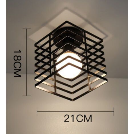 Applique murale géométrique en fer forgé pour salon, cuisine, loft, salle à manger, bar (ampoule non incluse), douille carrée blanche E27 à sept niveaux. (1/5)