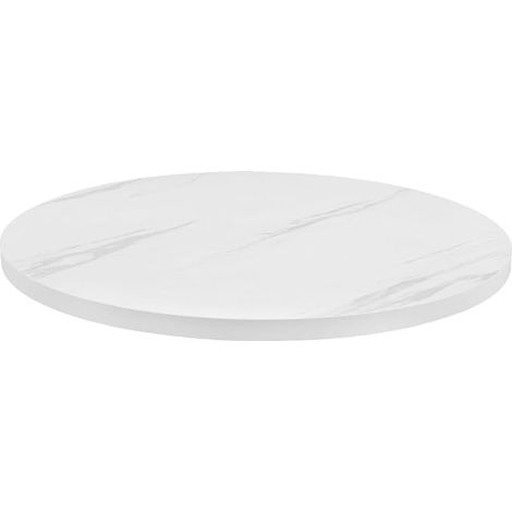 Plateau de Table Rond de Remplacement Diamètre 40 Cm en Panneau Haute Densité Blanc, Surface Élégante et Entretien Rapide, pour Bistro ou Chambre (1/5)